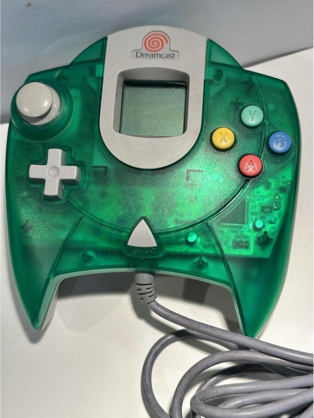 Official Sega Dreamcast Translucent Green OEM Controller Authentic & Memory Card - Picture 2 of 8